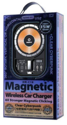 Держатель c беспроводной зарядкой в воздуховод Remax RM-C18 15W магнитный черный