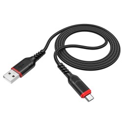 Usb Кабель-зарядка Micro Hoco X59 1м в тканевой оплётке чёрный