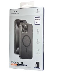Накладка для i-Phone 15 Pro Keephone X-Crystal Magsnap черный прозрачный