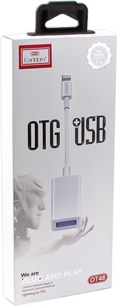 Кабель-переходник Lightning на USB Earldom OT48 белый