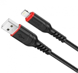 Usb Кабель-зарядка Lightning Hoco X59 Victory 2м 2.4А в тканевой оплётке чёрный