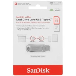 USB/USB-C флеш накопитель SanDisk 32GB Ultra Dual Drive Luxe (SDDDC4-032G-G46)