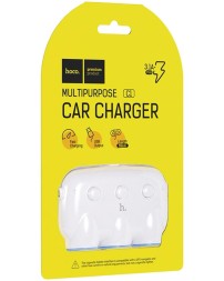 Разветвитель прикуривателя Hoco C1 (12/24В, 3 гнезда, 3.1A ), белый