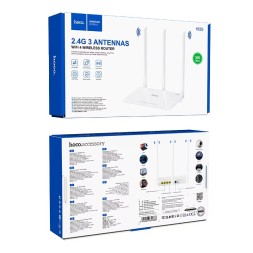 WiFi-роутер Hoco HI30 WI-FI4 2.4G 3 ANTENNAS белый