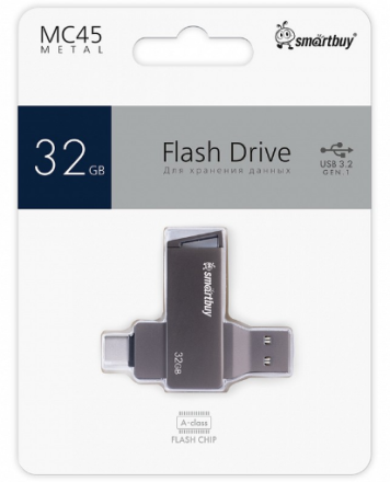  3.0 USB/USB-C флеш накопитель Smartbuy 32GB MC45 Phantom (SB32GBMC45) серый