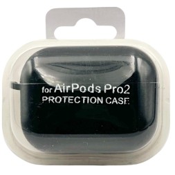 Силиконовый чехол для AirPods Pro 2 c карабином черный