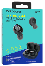 Беспроводные наушники TWS Borofone BE35 BT5.0/45mAh (280mAh)/4ч черные