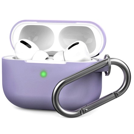  Силиконовый чехол для AirPods 3 c карабином лаванда