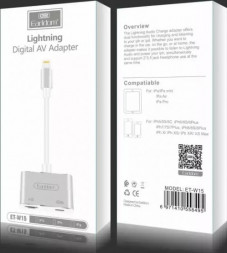 Кабель-переходник Earldom ET-W15 Lightning (папа) на HDMI (мама)/USB-C (мама) серый