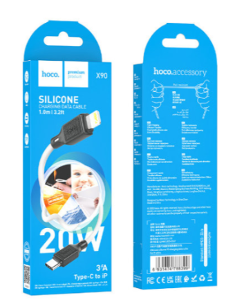  Usb Кабель-зарядка Type-C на Lightning Hoco X90 3A 1м белый