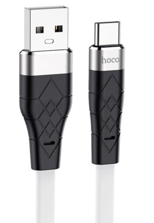  Usb Кабель-зарядка Type-C Hoco X53 Angel silicone 3A 1м плоский силиконовый белый