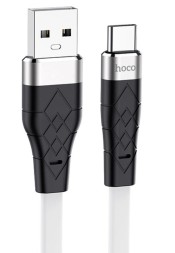 Usb Кабель-зарядка Type-C Hoco X53 Angel silicone 3A 1м плоский силиконовый белый