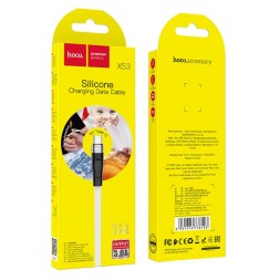 Usb Кабель-зарядка Type-C Hoco X53 Angel silicone 3A 1м плоский силиконовый белый
