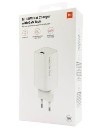 Сетевое зарядное устройство Xiaomi Mi GaN 1C 65W (AD65GEU) белое