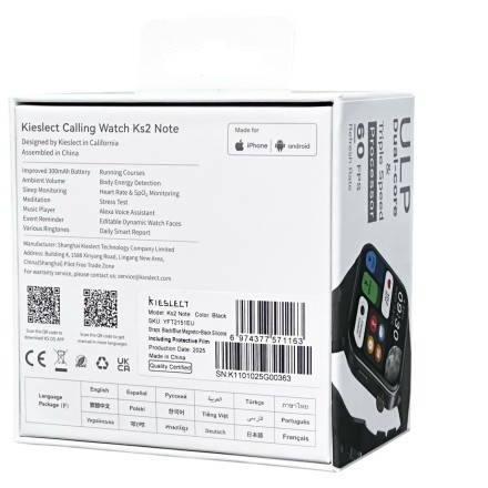  Умные часы Kieslect Smart Calling Watch Ks2 Note （EU）черные