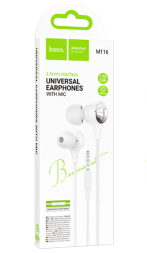 Стереонаушники Hoco M116 с микрофоном белые