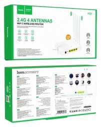 WiFi-роутер Hoco HI31 Wi-Fi5 2.4G 4 ANTENNAS белый