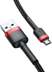 Usb Кабель-зарядка Micro Baseus Cafule 1м (CAMKLF-B91) красно-черный