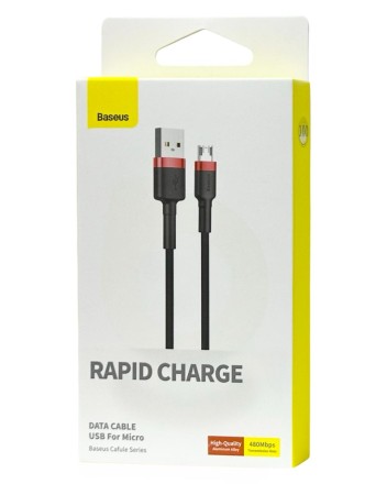  Usb Кабель-зарядка Micro Baseus Cafule 1м (CAMKLF-B91) красно-черный