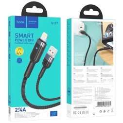 Usb Кабель-зарядка Lightning Hoco U117 3A 1.2м черный