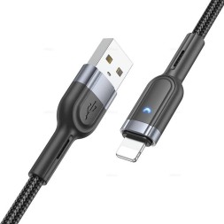 Usb Кабель-зарядка Lightning Hoco U117 3A 1.2м черный