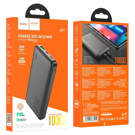  Powerbank Hoco J87 10000mAh 1USB/1C 18W/20W черный