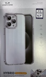 Накладка для i-Phone 15 Pro Max Keephone Hybrid Clear Case прозрачная