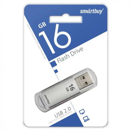  USB флеш накопитель Smartbuy 16GB V-Cut Silver (SB16GBVC-S)