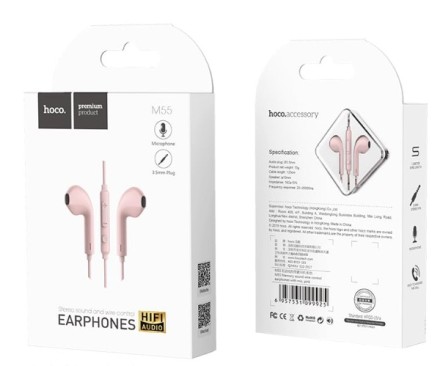  Стереонаушники Hoco M55 с микрофоном розовые