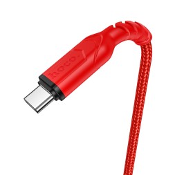 Usb Кабель-зарядка Type-C Hoco X59 3A 1м в тканевой оплётке красный