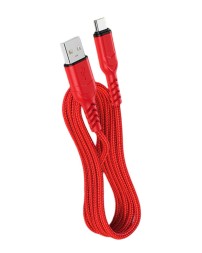 Usb Кабель-зарядка Type-C Hoco X59 3A 1м в тканевой оплётке красный