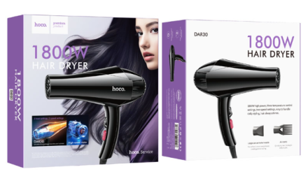  Фен Hoco DAR30 Pear 1800Вт/2 насадки черный