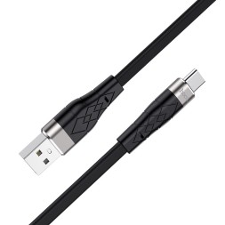 Usb Кабель-зарядка Type-C Hoco X53 Angel silicone 3A 1м плоский силиконовый чёрный