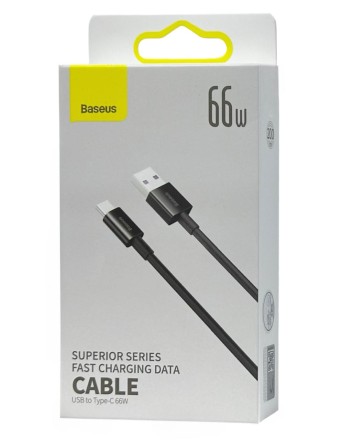  Usb Кабель-зарядка TYPE-C Baseus Superior Series 2м (CATYS-A01) 66W черный
