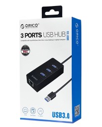 USB-хаб Orico HR01 3xUSB3.0/RJ45 черный
