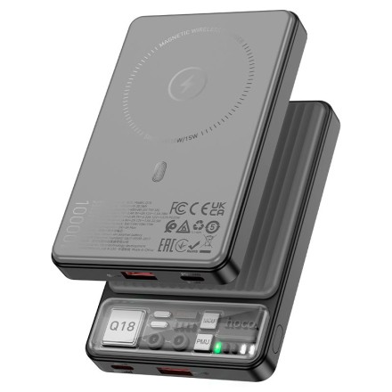  Беспроводное заряд. устр. + Powerbank Hoco Q18 1USB/1C 18W/20W 10000mAh черное