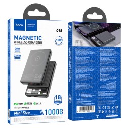 Беспроводное заряд. устр. + Powerbank Hoco Q18 1USB/1C 18W/20W 10000mAh черное