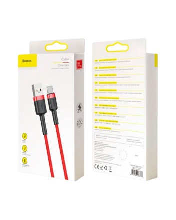  Usb Кабель-зарядка TYPE-C Baseus Cafule 3м (CATKLF-U09) 2A красный