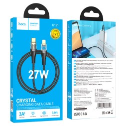 Usb Кабель-зарядка Lightning Hoco U121 3A 1.2м черный