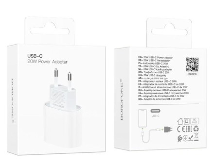  Сетевое зар. устр. Borofone BA100A 1C 20W белое