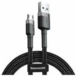 Usb Кабель-зарядка Micro Baseus Cafule 1м (CAMKLF-BG1) серебристо-черный