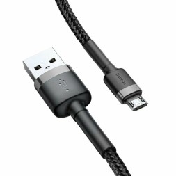 Usb Кабель-зарядка Micro Baseus Cafule 1м (CAMKLF-BG1) серебристо-черный
