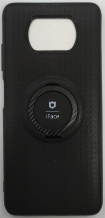 Чехол-накладка для Xiaomi Pocophone X3 силикон iface с держателем черный