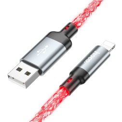 Usb Кабель-зарядка Lightning Hoco U112 2.4A 1м LED черный