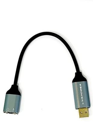  Переходник USB (папа)↔Jack 3.5mm наушники+микрофон (мама) Livepower S294 чёрный