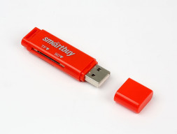 Картридер Smartbuy 715 USB - SD/microSD красный (SBR-715-R)