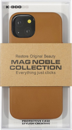 Накладка для i-Phone 13 K-Doo Mag Noble кожаная коричневая