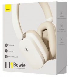 Наушники Bluetooth полноразмерные Baseus H1 Bowie BT5.2/400mAh/40ч NGTW230002 белые