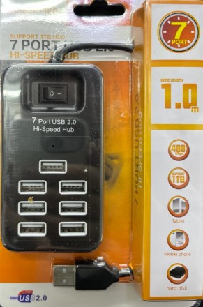  USB-HUB P-1602 7 USB2.0 черный