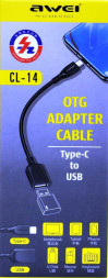 OTG Type-C (папа) на USB2.0 (мама) Awei CL-14 черный